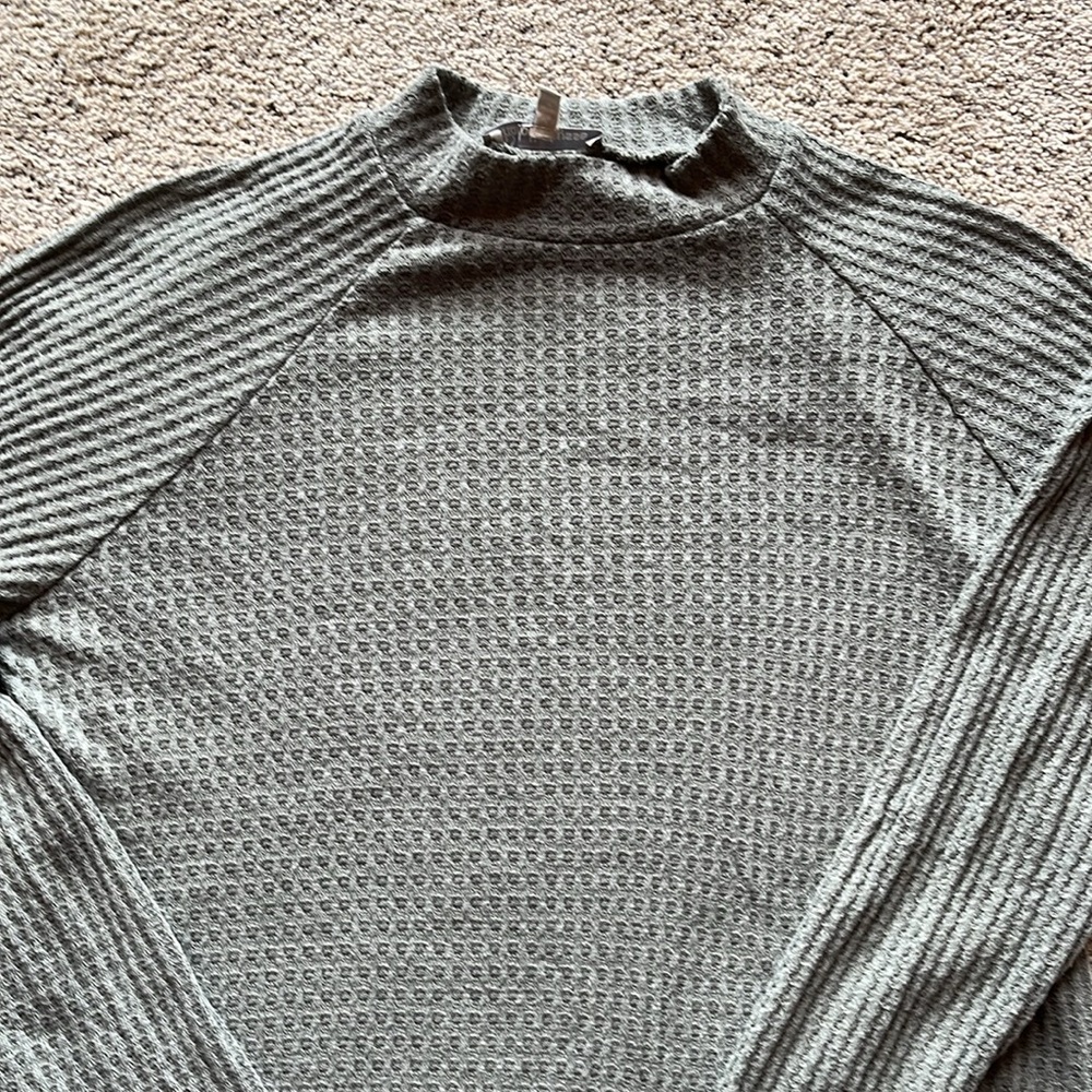 Ribbed Long Sleeve Shirt Dress - Picture 2 of 4